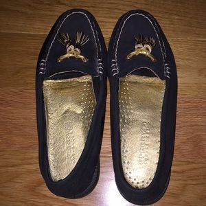 Sperry Black Loafer with Gold Tassels
